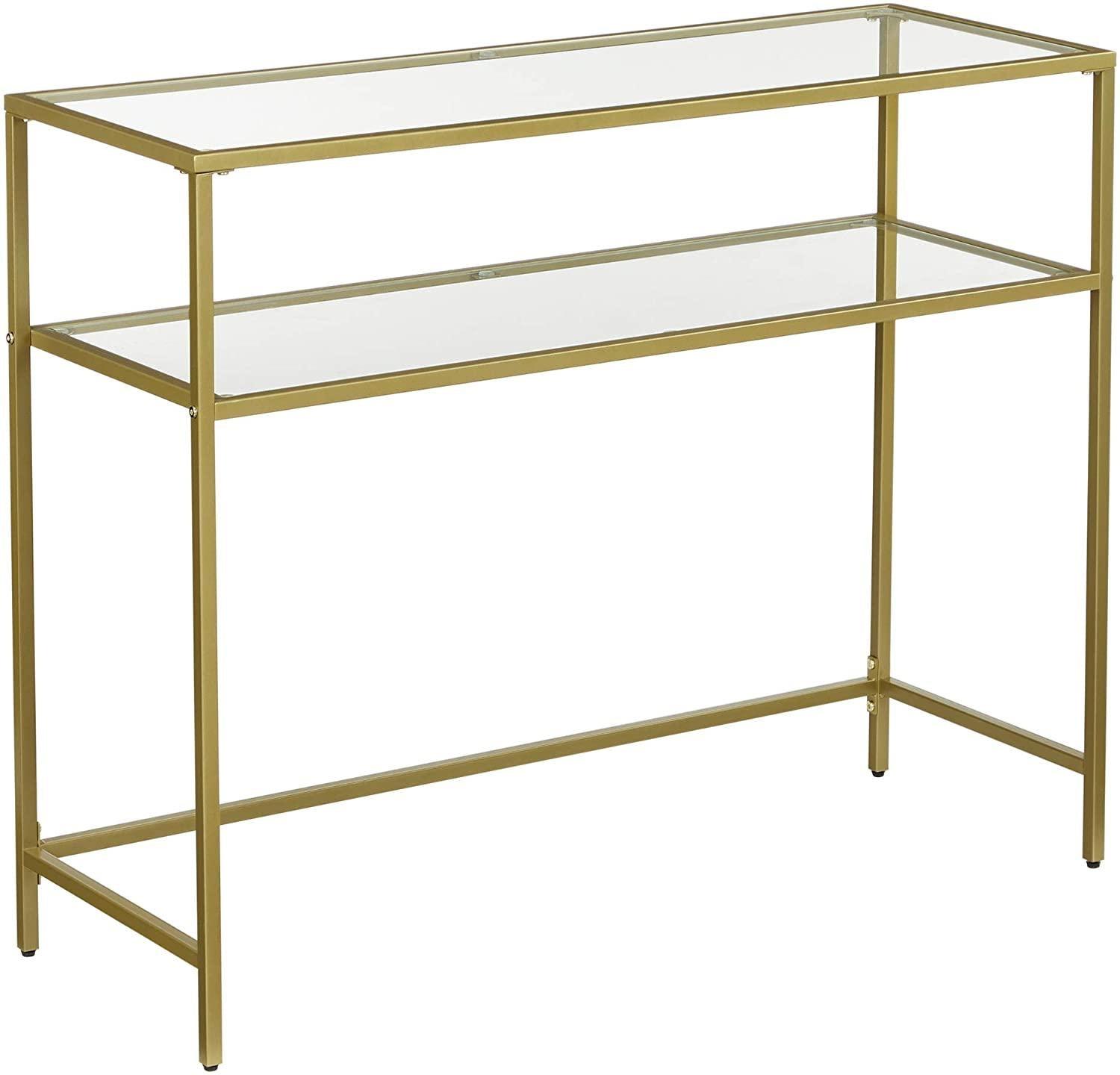 Console Table Metal Frame with 2 Shelves Adjustable Feet - John Cootes