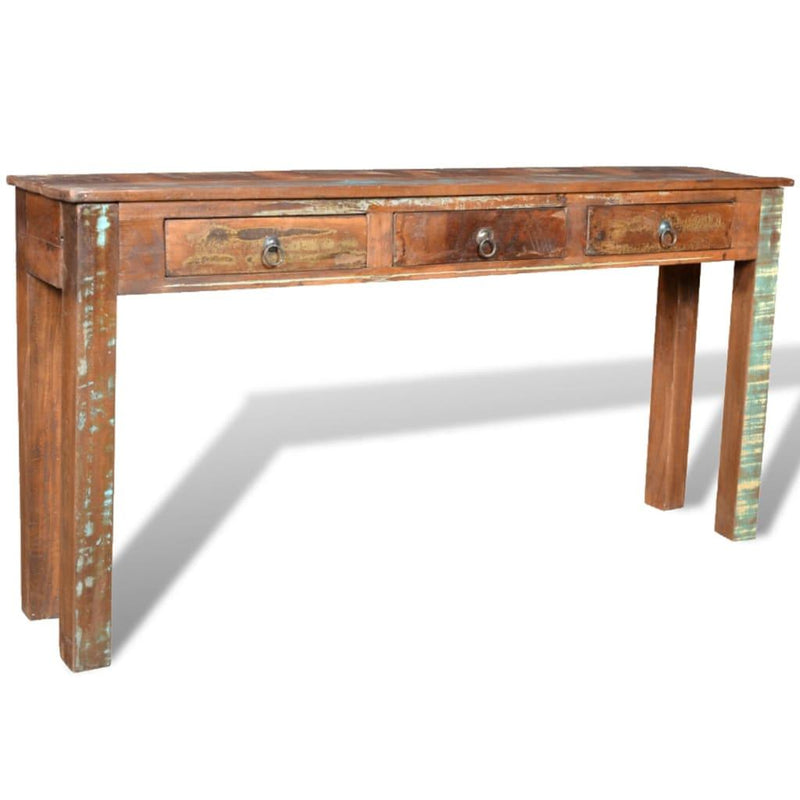 Console Table With 3 Drawers Reclaimed Wood - John Cootes