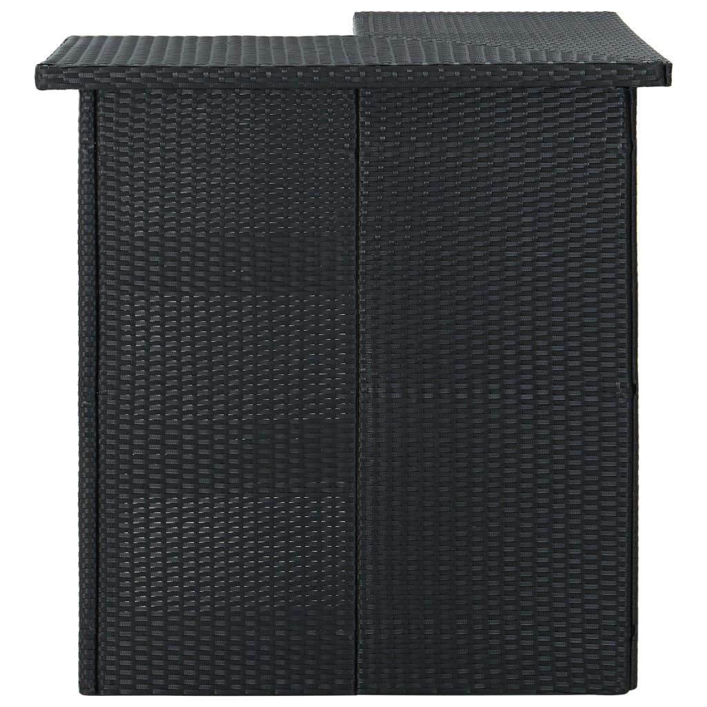 Corner Bar Table Black 100x50x105 Cm Poly Rattan - John Cootes