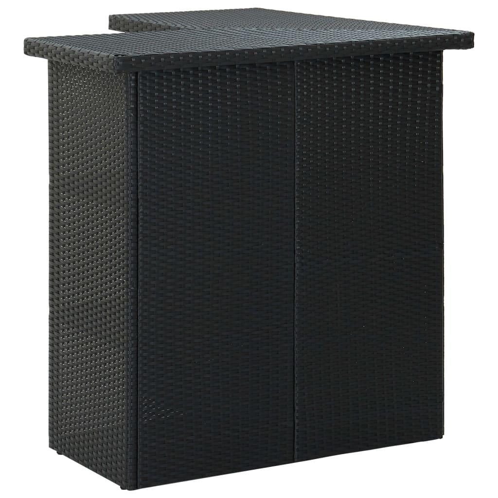 Corner Bar Table Black 100x50x105 Cm Poly Rattan - John Cootes