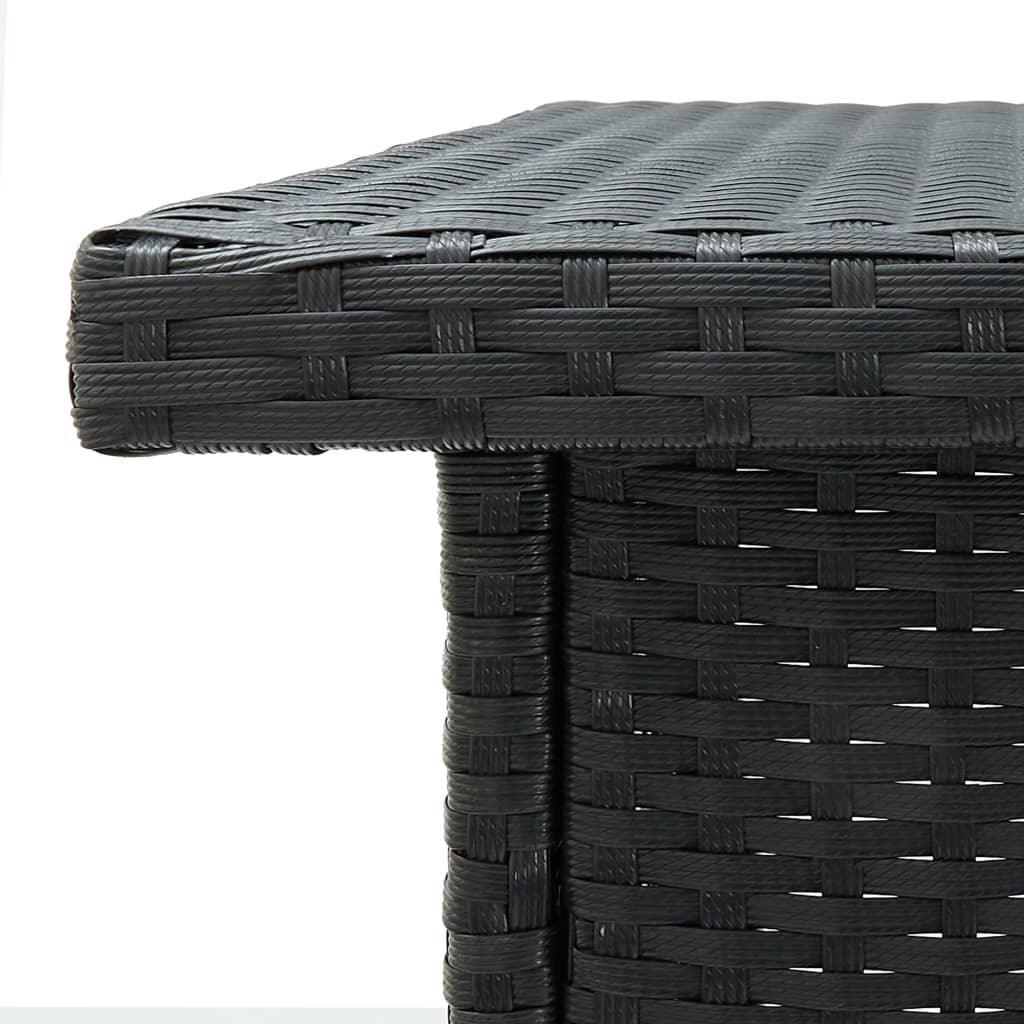 Corner Bar Table Black 100x50x105 Cm Poly Rattan - John Cootes