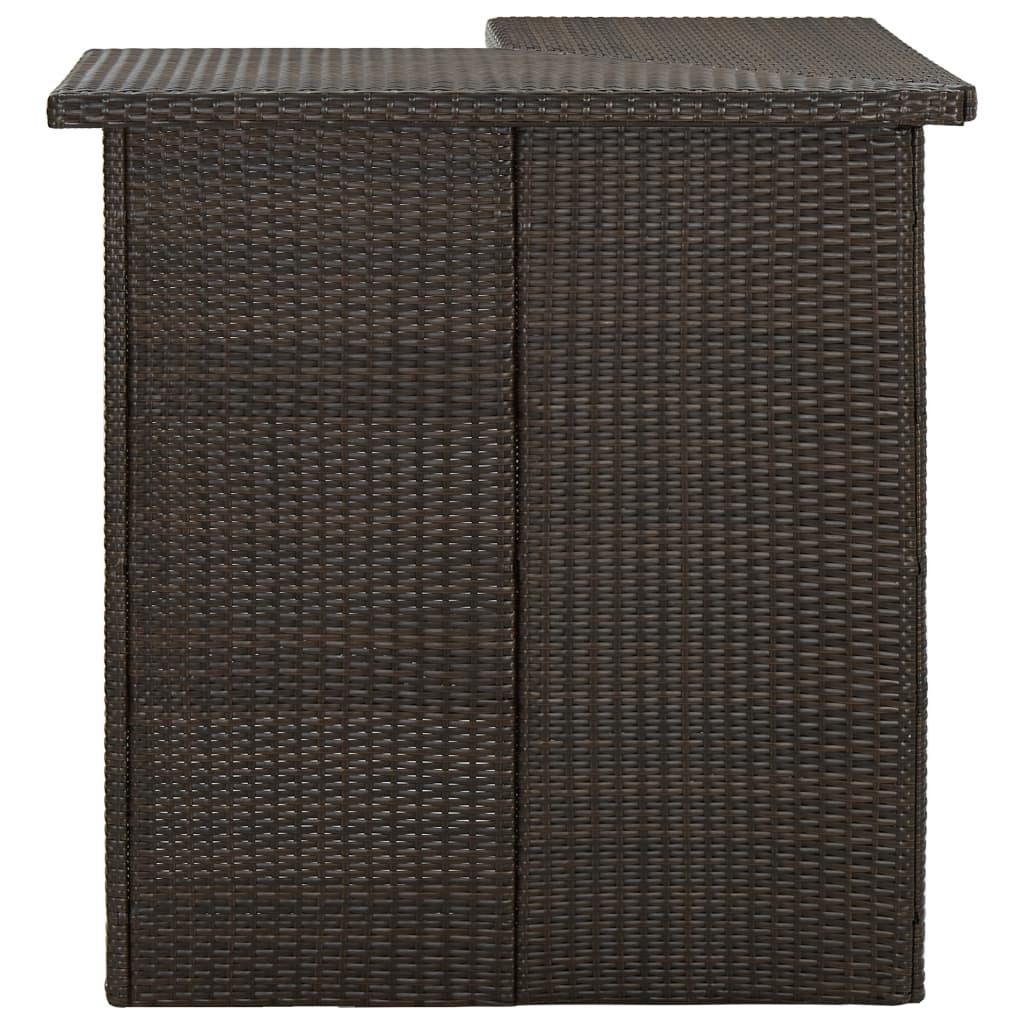 Corner Bar Table Brown 100x50x105 Cm Poly Rattan - John Cootes
