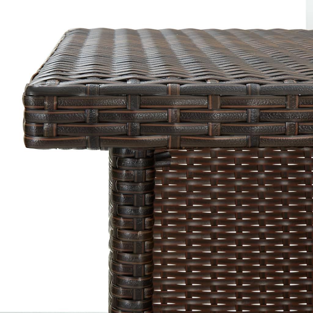 Corner Bar Table Brown 100x50x105 Cm Poly Rattan - John Cootes