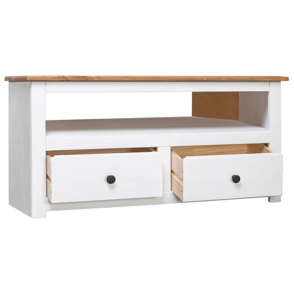 Corner Tv Cabinet White 93x49x49 Cm Solid Pine Panama Range - John Cootes