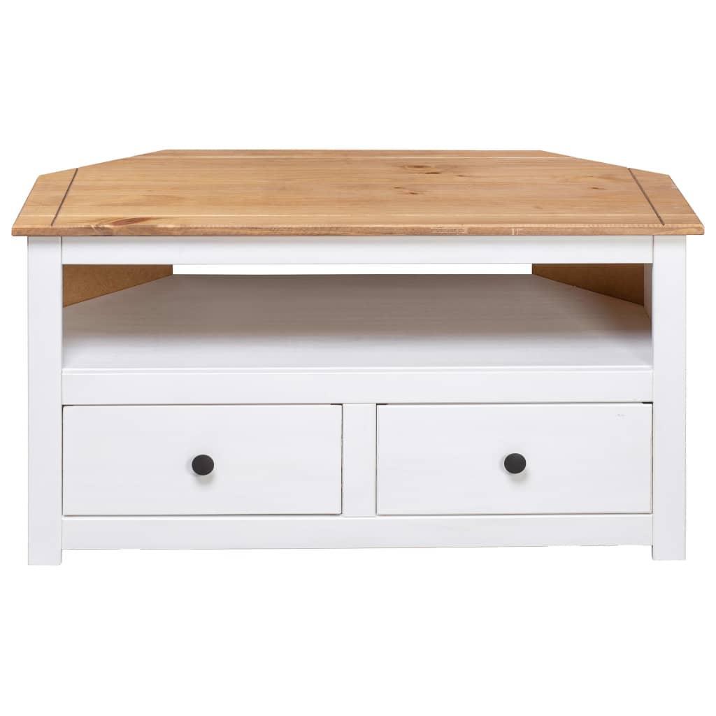 Corner Tv Cabinet White 93x49x49 Cm Solid Pine Panama Range - John Cootes