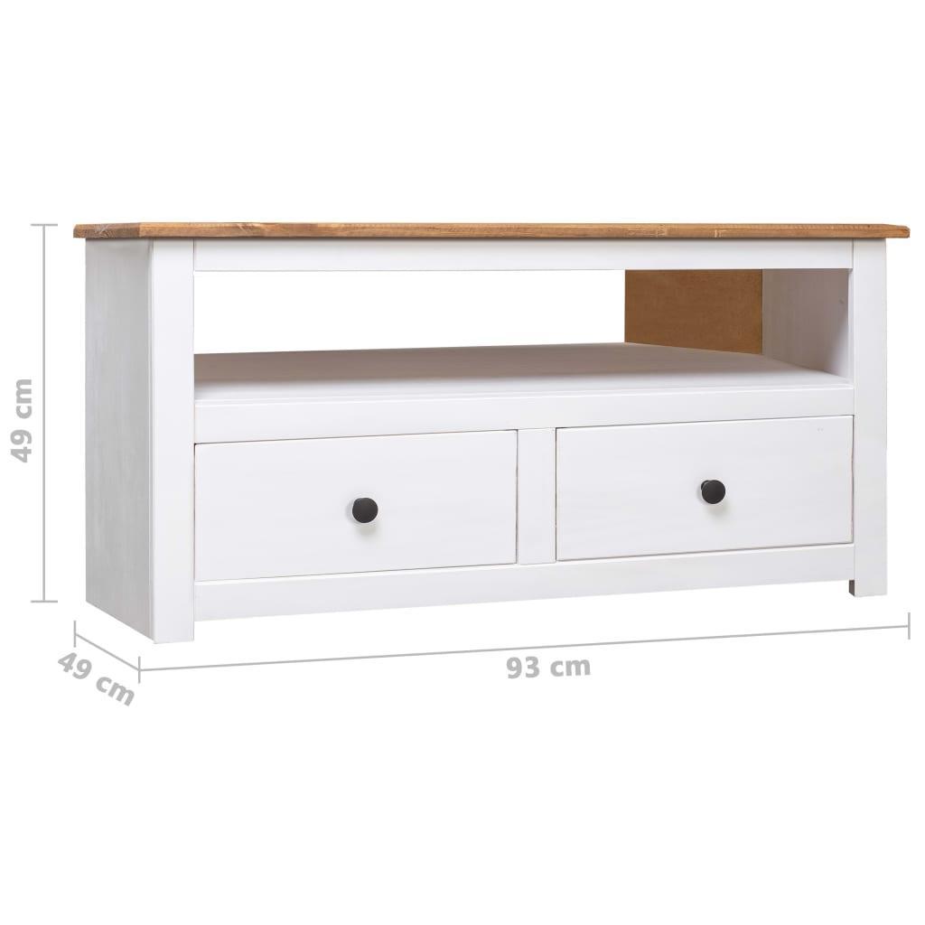 Corner Tv Cabinet White 93x49x49 Cm Solid Pine Panama Range - John Cootes