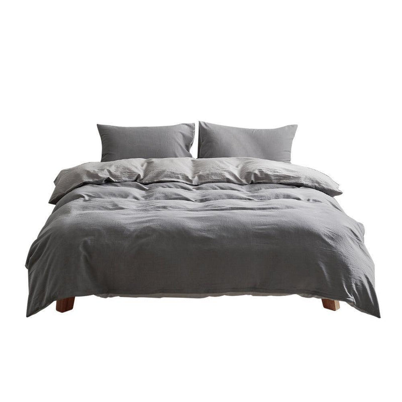 Cosy Club Duvet Cover Quilt Set Double Flat Cover Pillow Case Grey Inspired - John Cootes