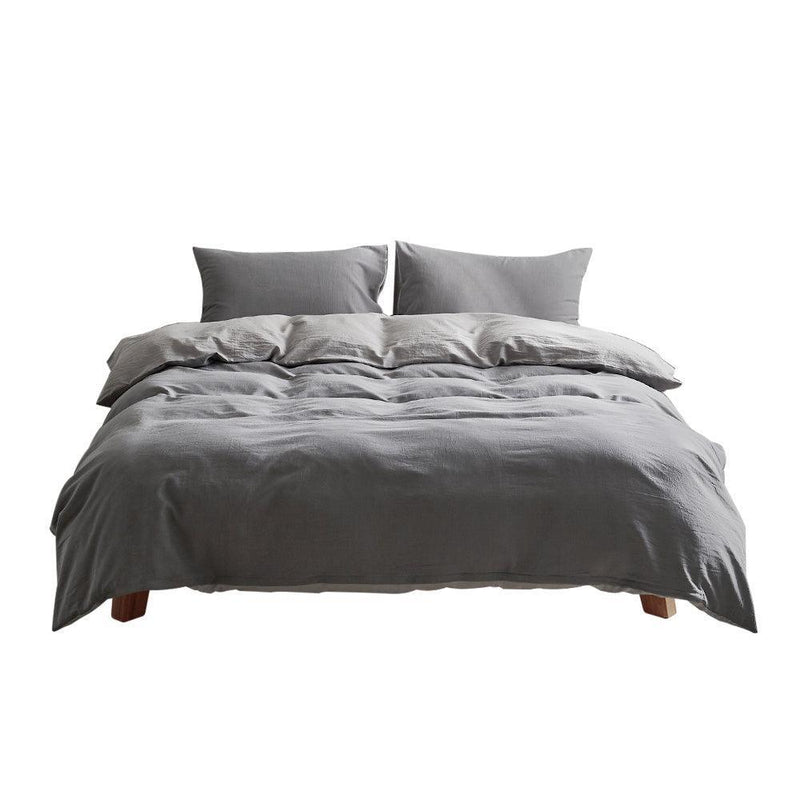 Cosy Club Duvet Cover Quilt Set Single Flat Cover Pillow Case Grey Inspired - John Cootes