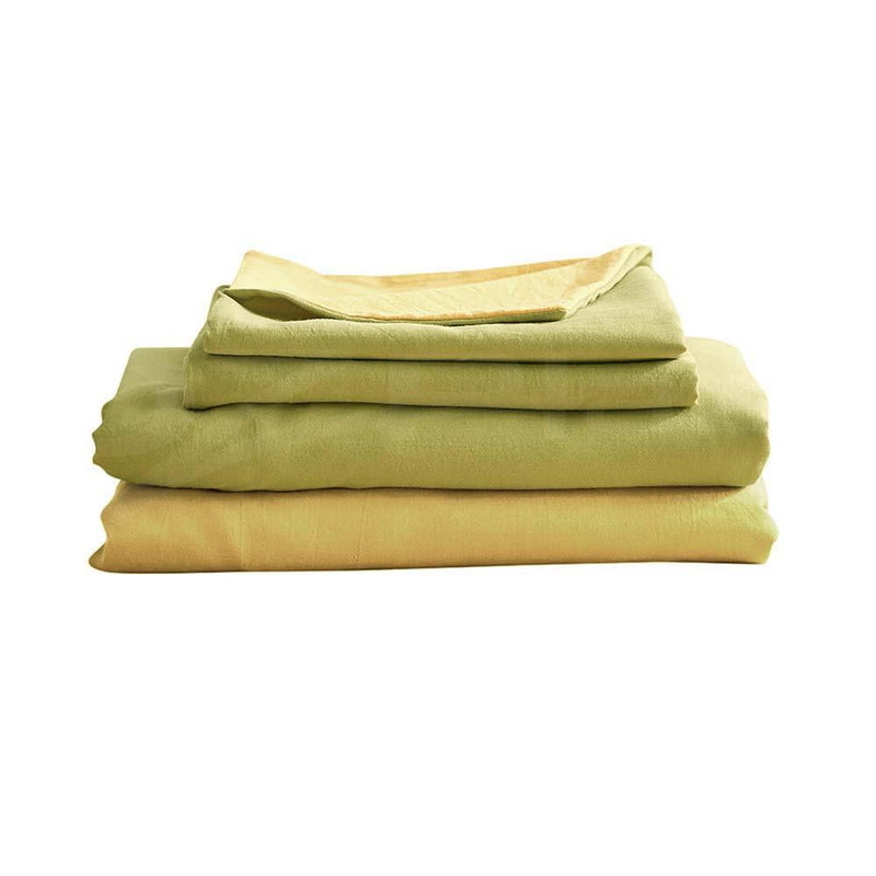 Cosy Club Sheet Set Bed Sheets 100% Cotton Queen Cover Pillow Case Yellow - John Cootes