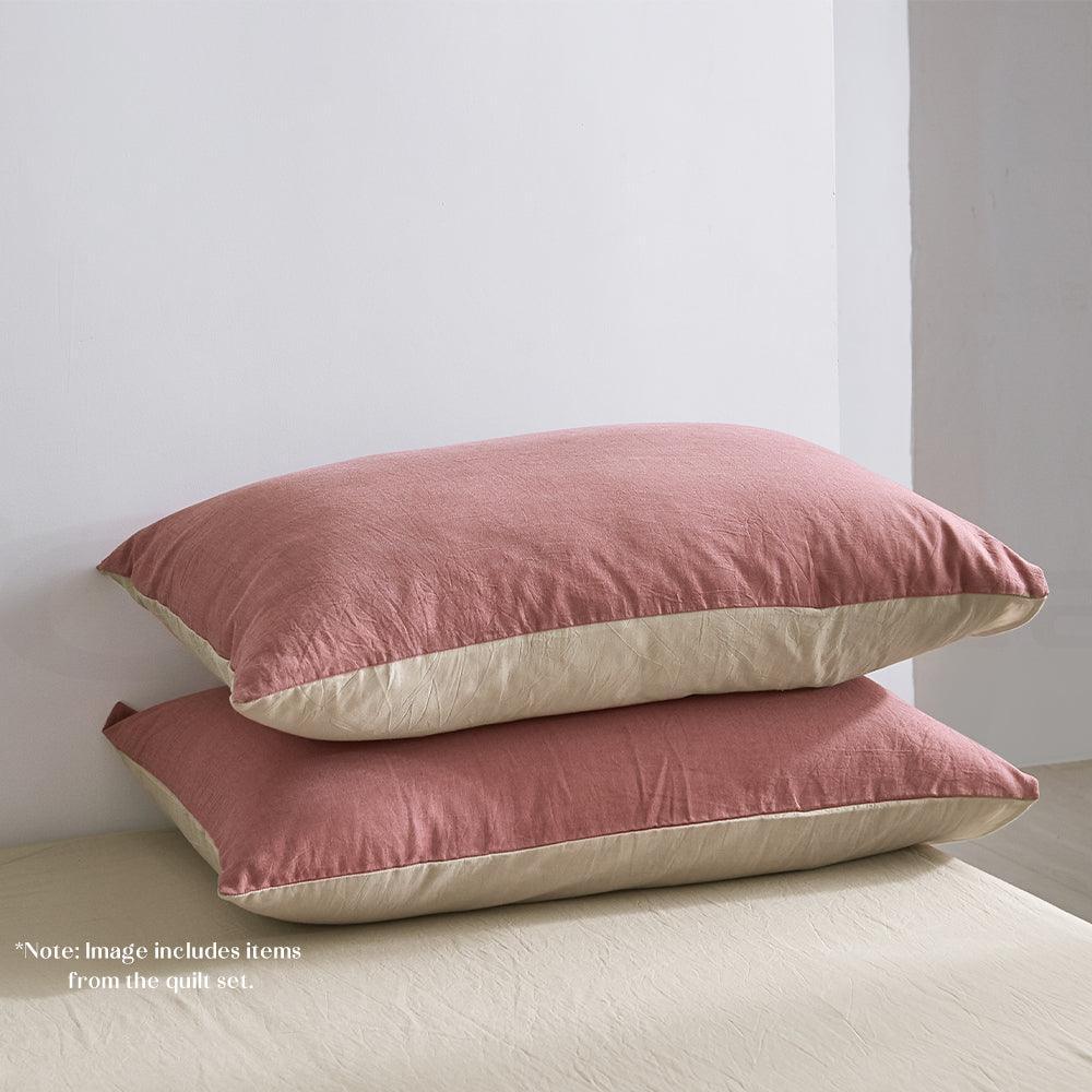 Cosy Club Sheet Set Cotton Sheets King Vanilla Rhubarb - John Cootes