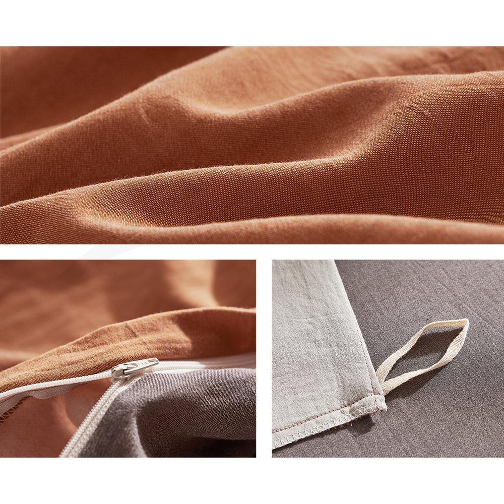 Cosy Club Sheet Set Cotton Sheets Single Orange Brown - John Cootes