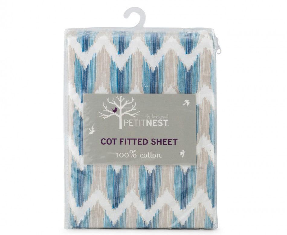 Cot Fitted Sheet Blue by Petit Nest - John Cootes