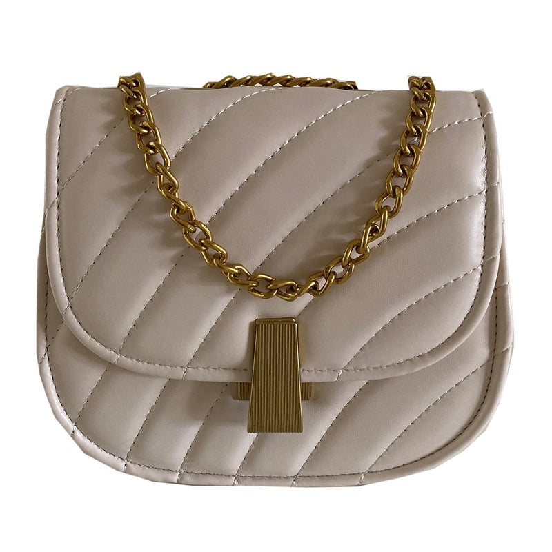 Cross Body Handbag Gold Chain Cream - John Cootes