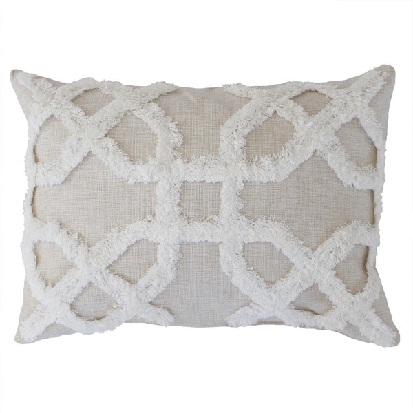 Cushion Cover-Boho Textured Single Sided-Lattice-30cm x 50cm - John Cootes