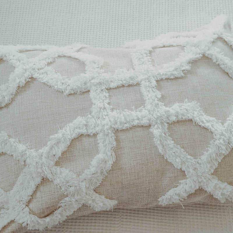 Cushion Cover-Boho Textured Single Sided-Lattice-30cm x 50cm - John Cootes