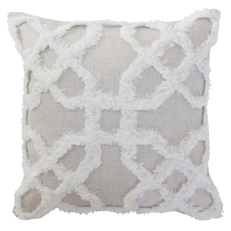 Cushion Cover-Boho Textured Single Sided-Lattice-50cm x 50cm - John Cootes