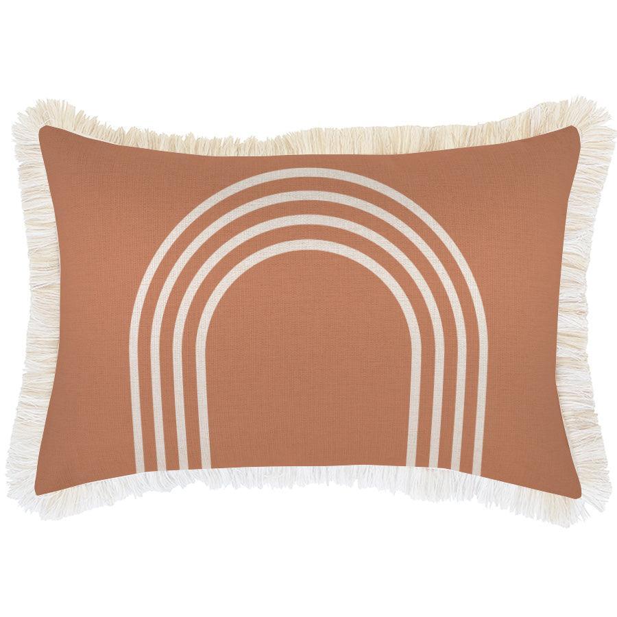 Cushion Cover-Coastal Fringe-Arch-Clay-35cm x 50cm - John Cootes