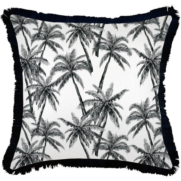 Cushion Cover-Coastal Fringe Black-Castaway-60cm x 60cm - John Cootes