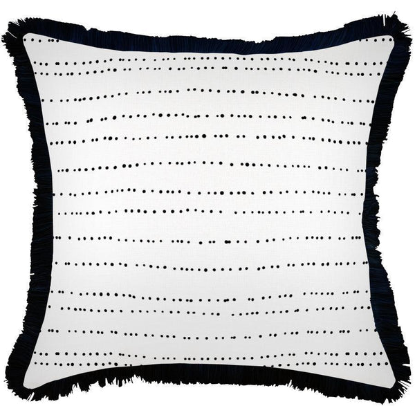 Cushion Cover-Coastal Fringe Black-Journey Black-60cm x 60cm - John Cootes