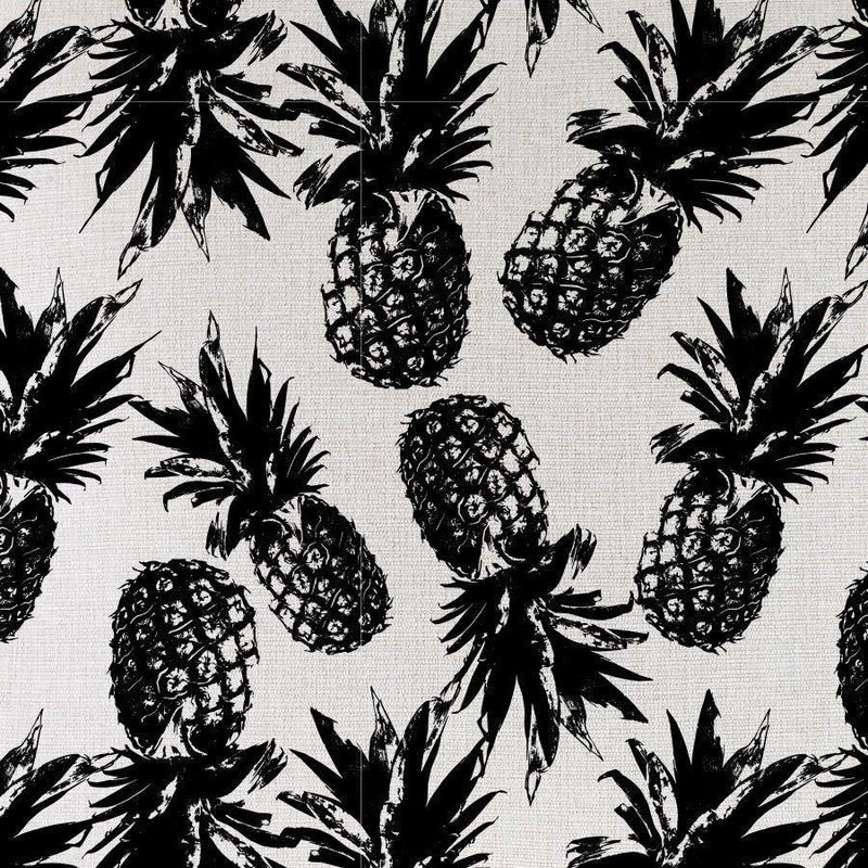 Cushion Cover-Coastal Fringe Black-Pineapples Black-35cm x 50cm - John Cootes