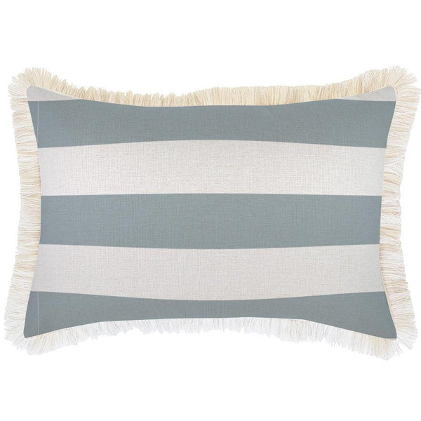 Cushion Cover-Coastal Fringe-Deck-Stripe-Smoke-35cm x 50cm - John Cootes