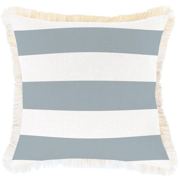 Cushion Cover-Coastal Fringe-Deck-Stripe-Smoke-45cm x 45cm - John Cootes