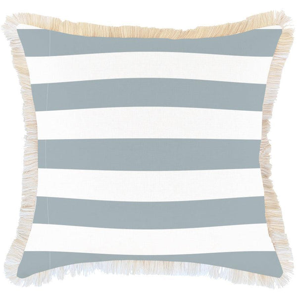 Cushion Cover-Coastal Fringe-Deck-Stripe-Smoke-60cm x 60cm - John Cootes