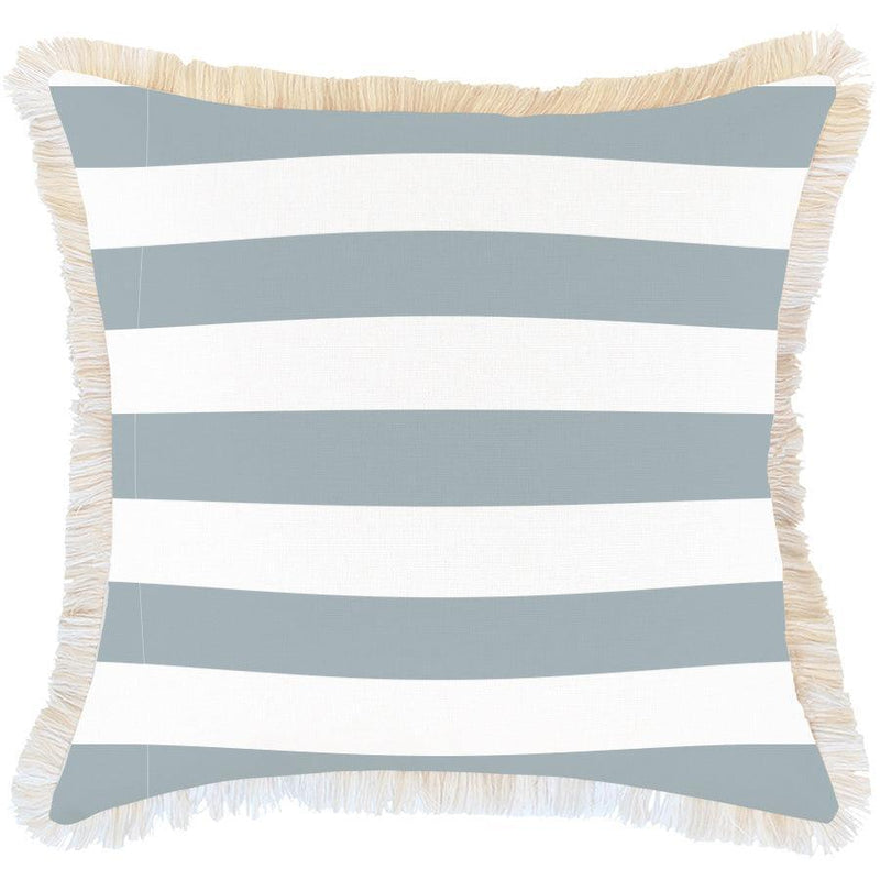 Cushion Cover-Coastal Fringe-Deck-Stripe-Smoke-60cm x 60cm - John Cootes