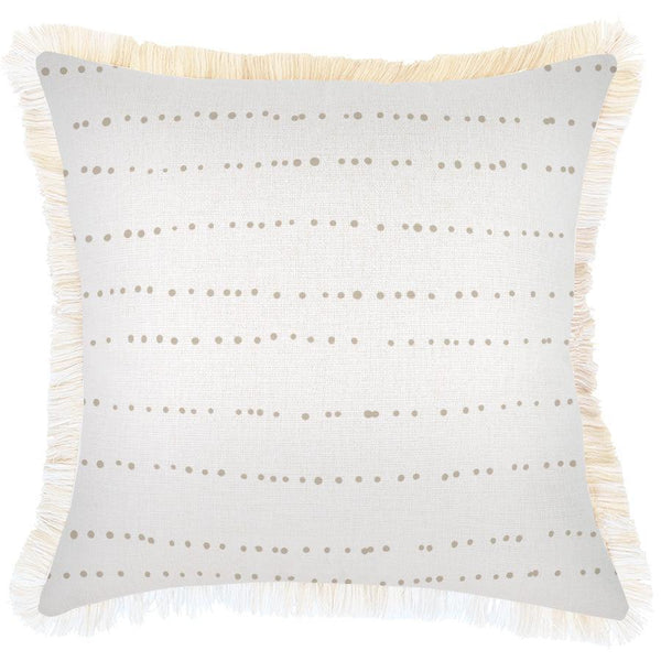 Cushion Cover-Coastal Fringe-Journey Beige-45cm x 45cm - John Cootes