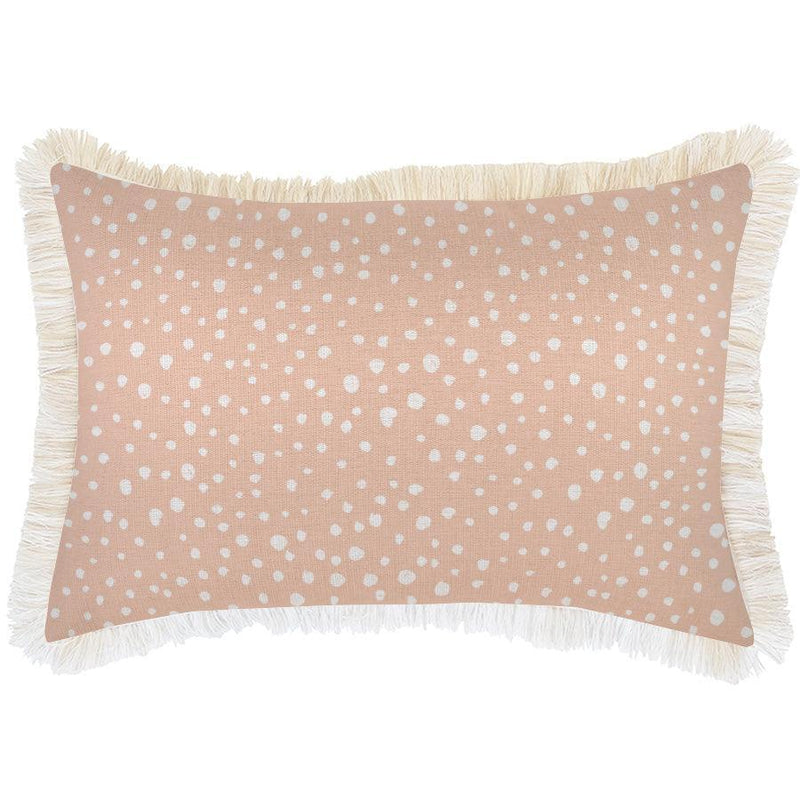 Cushion Cover-Coastal Fringe-Lunar Blush-35cm x 50cm - John Cootes