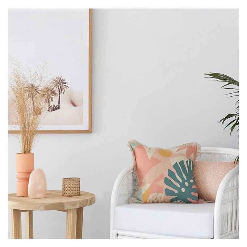 Cushion Cover-Coastal Fringe-Lunar Blush-35cm x 50cm - John Cootes