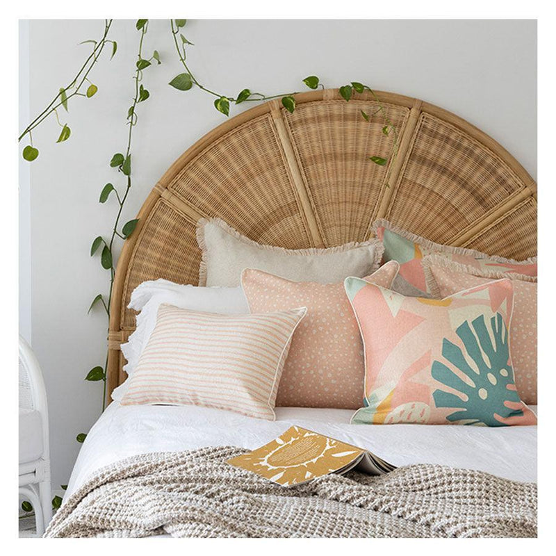 Cushion Cover-Coastal Fringe-Lunar Blush-45cm x 45cm - John Cootes