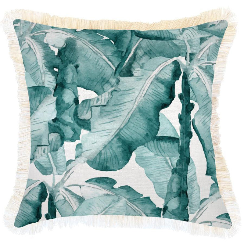 Cushion Cover-Coastal Fringe Natural-Bora Bora-45cm x 45cm - John Cootes