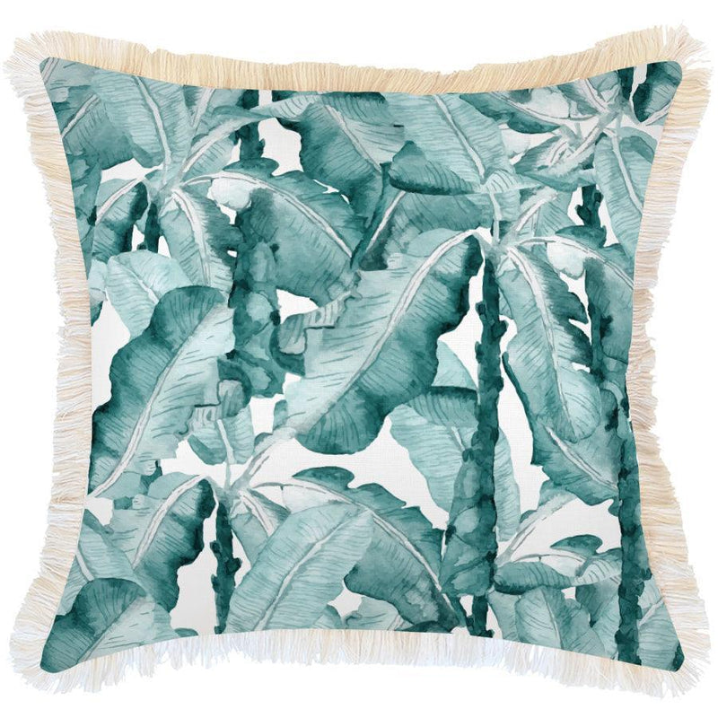 Cushion Cover-Coastal Fringe Natural-Bora Bora-60cm x 60cm - John Cootes