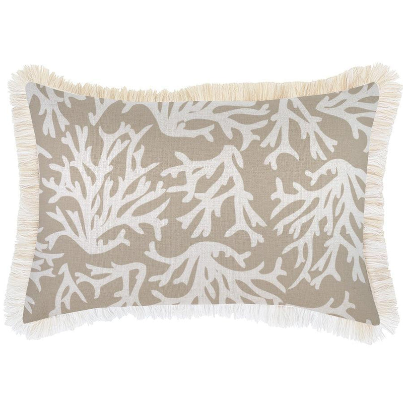 Cushion Cover-Coastal Fringe Natural-Coastal Coral Beige-35cm x 50cm - John Cootes