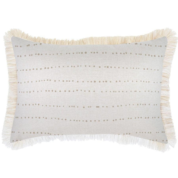 Cushion Cover-Coastal Fringe Natural-Journey Beige-35cm x 50cm - John Cootes