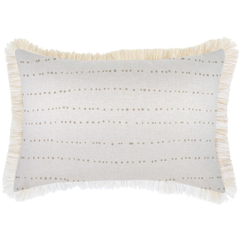 Cushion Cover-Coastal Fringe Natural-Journey Beige-35cm x 50cm - John Cootes