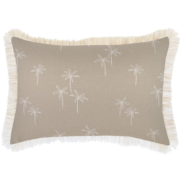 Cushion Cover-Coastal Fringe Natural-Palm Cove Beige-35cm x 50cm - John Cootes