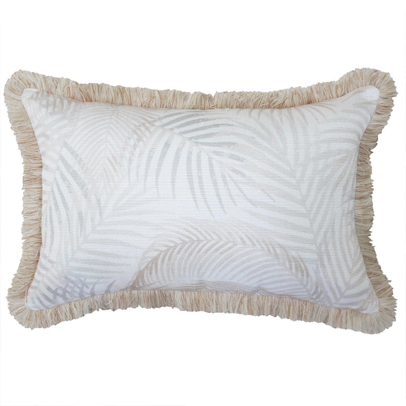 Cushion Cover-Coastal Fringe Natural-Seminyak Biscuit-35cm x 50cm - John Cootes