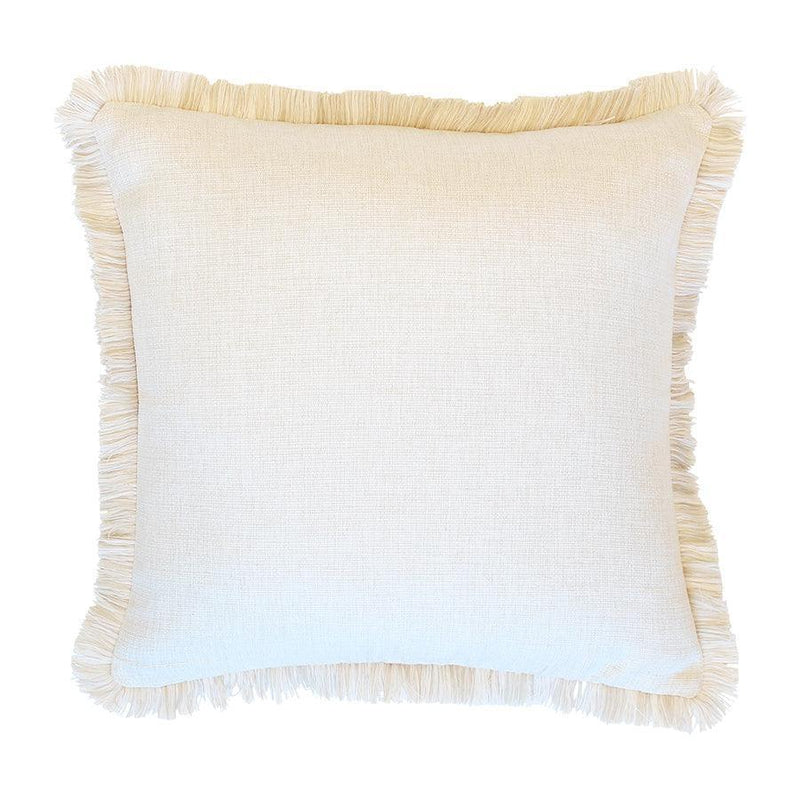 Cushion Cover-Coastal Fringe Natural-Solid Natural-45cm x 45cm - John Cootes