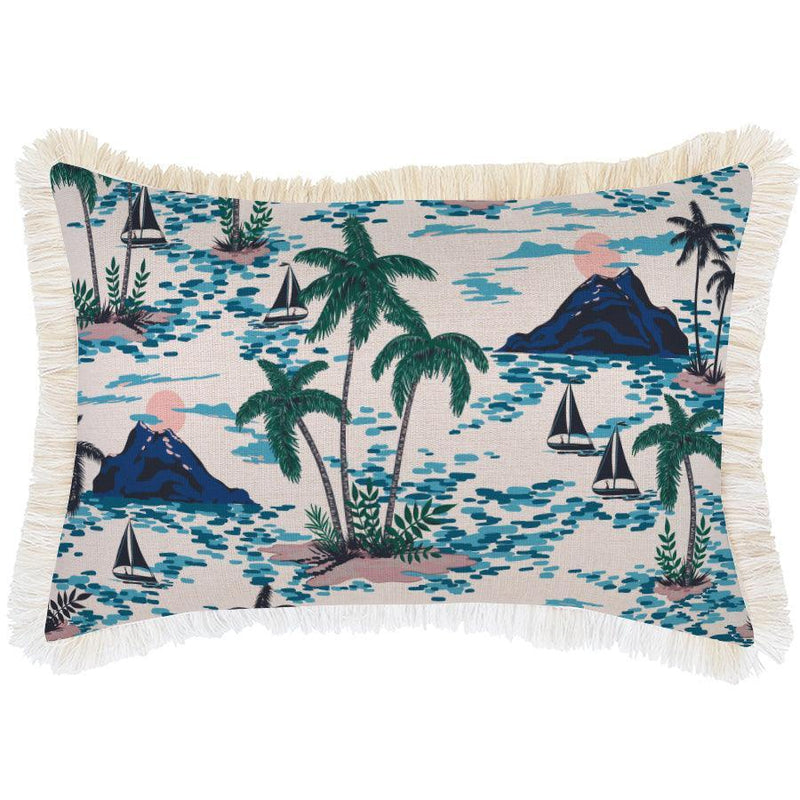 Cushion Cover-Coastal Fringe Natural-Vacation-35cm x 50cm - John Cootes