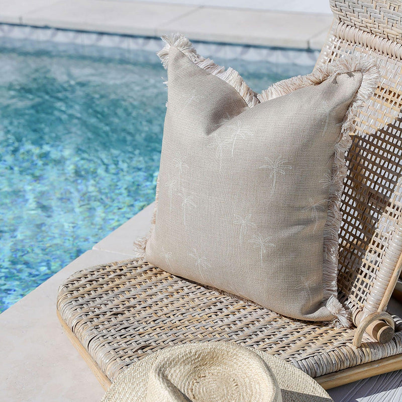 Cushion Cover-Coastal Fringe-Palm Cove Beige-45cm x 45cm - John Cootes