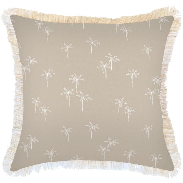 Cushion Cover-Coastal Fringe-Palm Cove Beige-60cm x 60cm - John Cootes