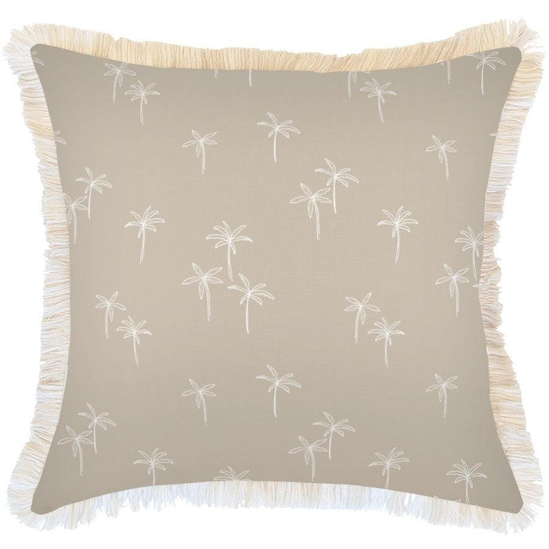 Cushion Cover-Coastal Fringe-Palm Cove Beige-60cm x 60cm - John Cootes