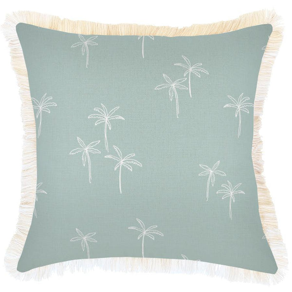 Cushion Cover-Coastal Fringe-Palm Cove Seafoam-45cm x 45cm - John Cootes