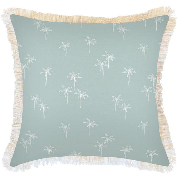 Cushion Cover-Coastal Fringe-Palm Cove Seafoam-60cm x 60cm - John Cootes