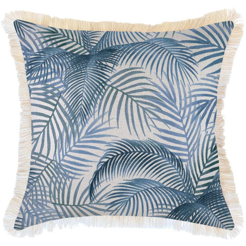 Cushion Cover-Coastal Fringe-Seminyak Blue-60cm x 60cm - John Cootes