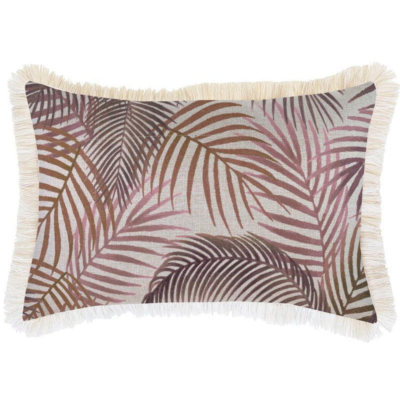 Cushion Cover-Coastal Fringe-Seminyak Rose-35cm x 50cm - John Cootes