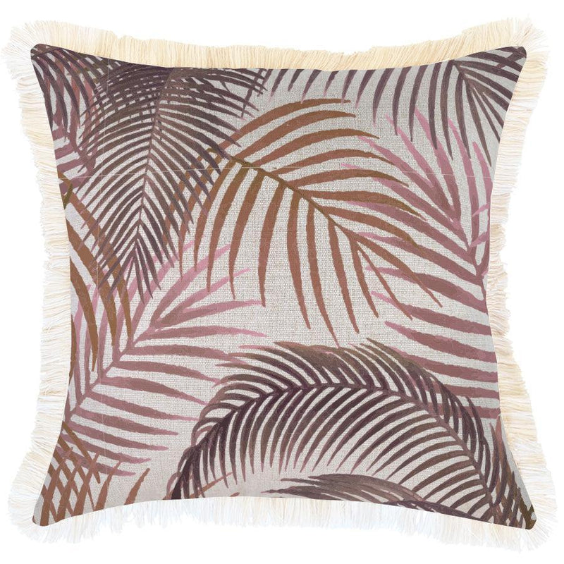 Cushion Cover-Coastal Fringe-Seminyak Rose-45cm x 45cm - John Cootes