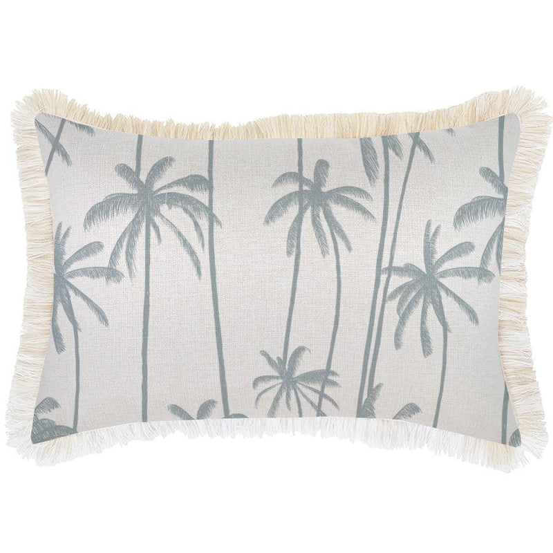 Cushion Cover-Coastal Fringe-Tall-Palms-Smoke-35cm x 50cm - John Cootes